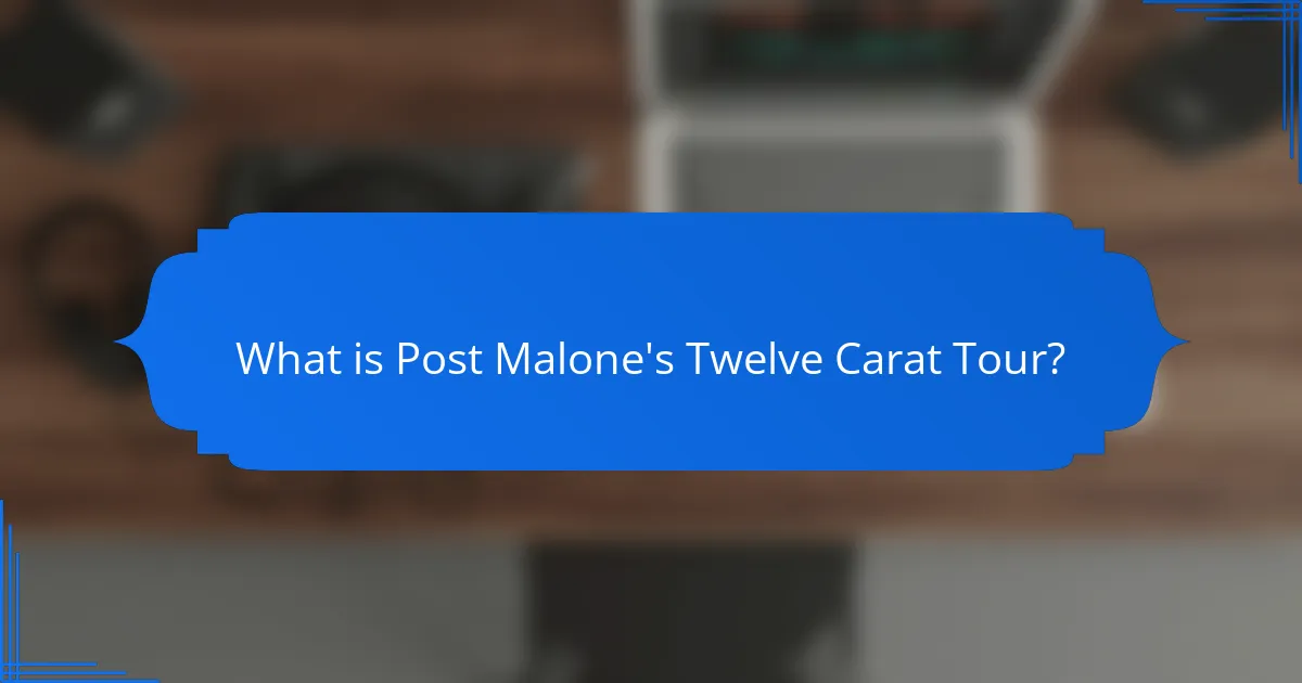 What is Post Malone's Twelve Carat Tour?